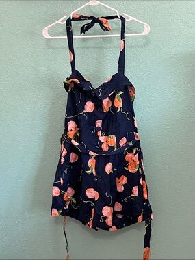 ModCloth Navy Romper with fruit print